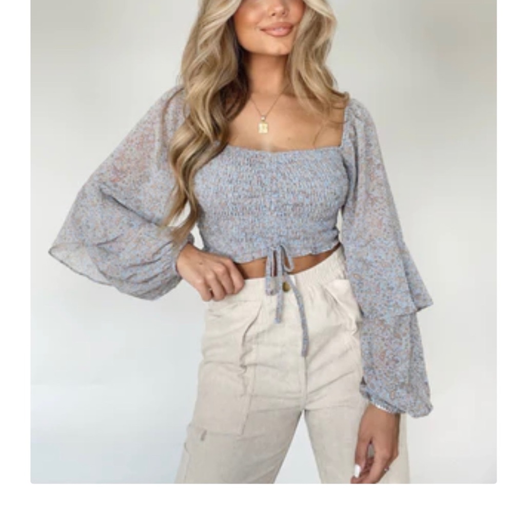 Floral Top with Tie Waste